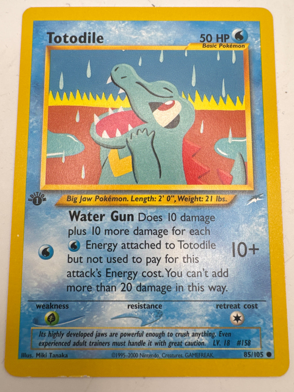 Totodile # 85/105 1st Edition Neo Destiny Pokemon Trading TCG Card