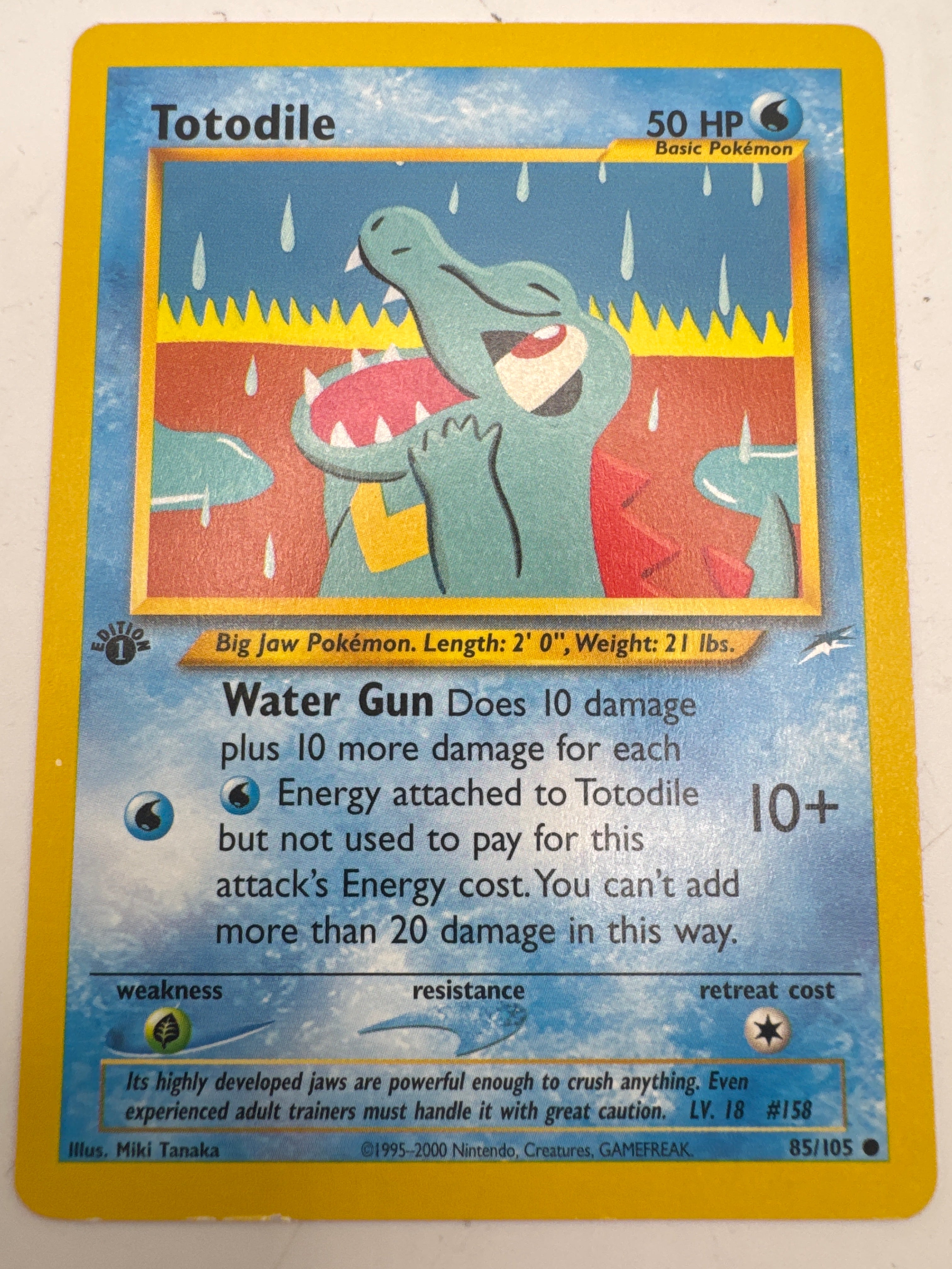 Totodile # 85/105 1st Edition Neo Destiny Pokemon Trading TCG Card
