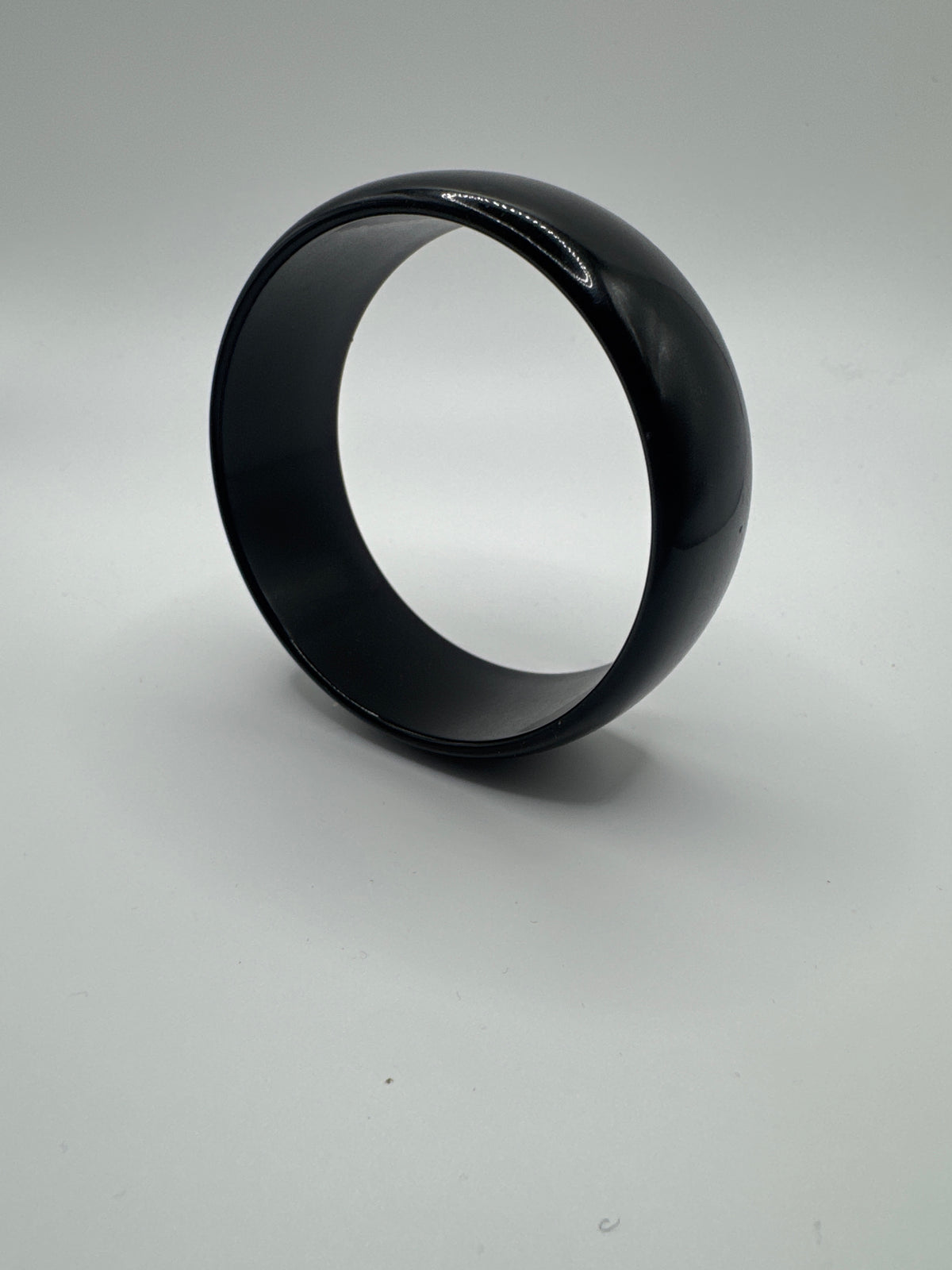 Chunky, glossy black acrylic bangle bracelet