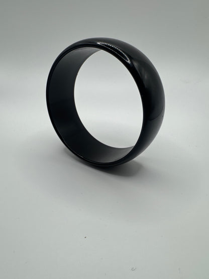 Chunky, glossy black acrylic bangle bracelet
