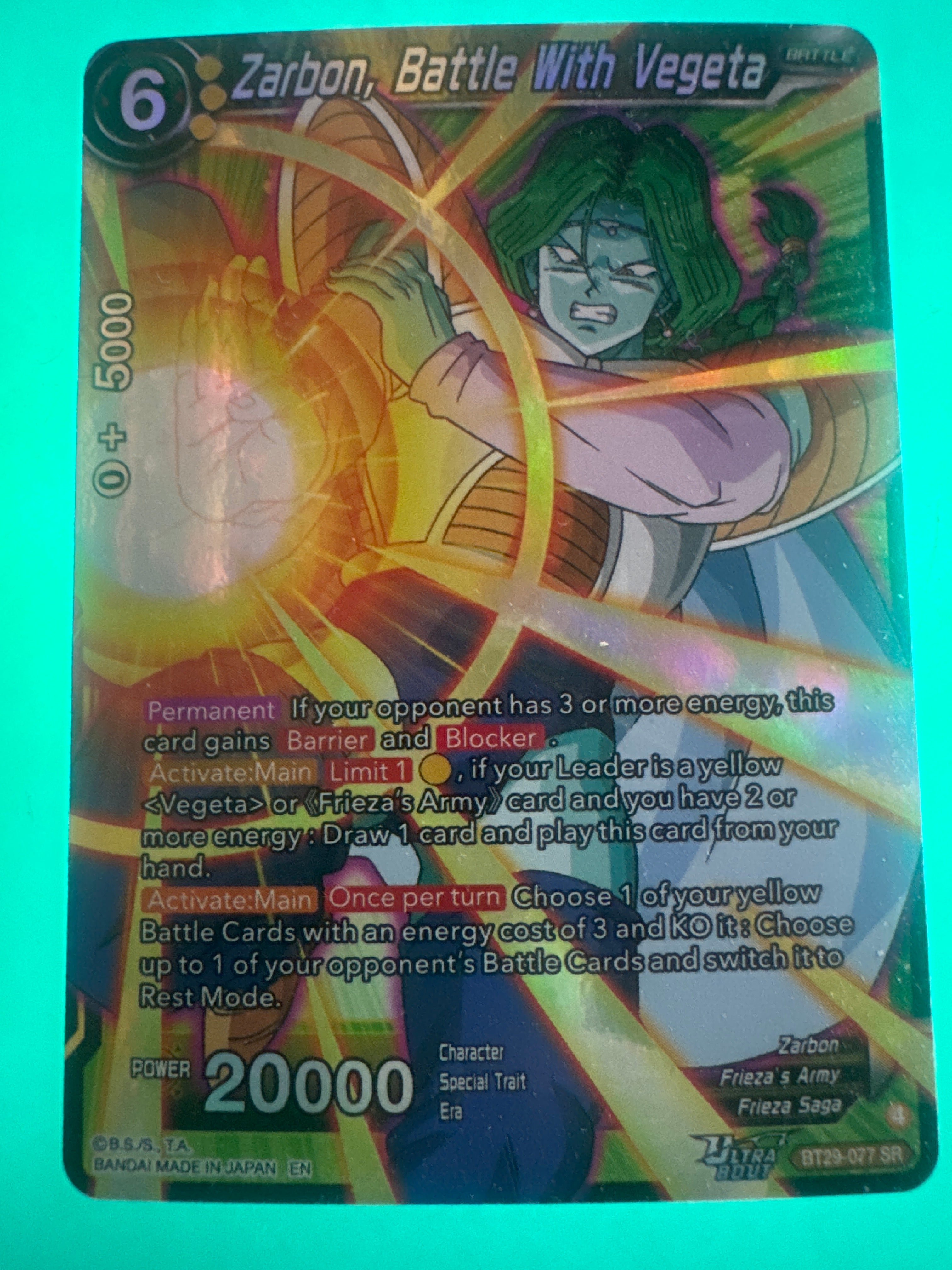 Dragon Ball Super Zarbon, Battle with Vegeta