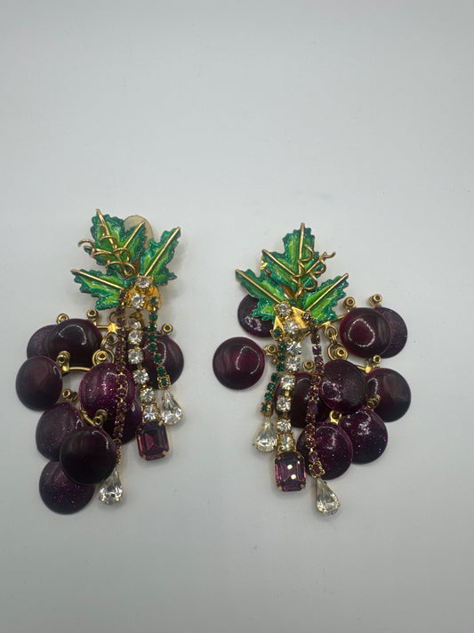 Lunch at the Ritz Gold Toned Clip-On Chandelier Earrings