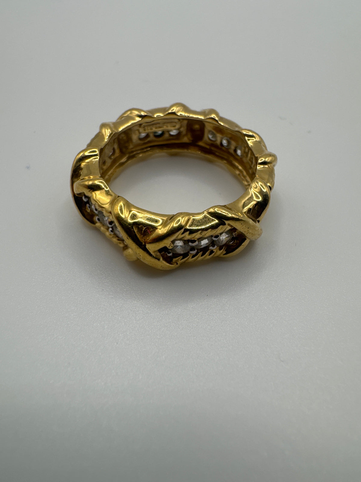 Vintage Jackie Kennedy JBK Crystal Gold Tone Ring size 7.25